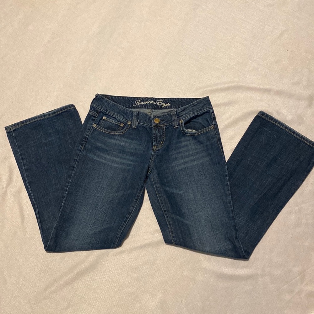 American Eagle Favorite Boyfriend Blue Denim Jeans Size 8 Reg
